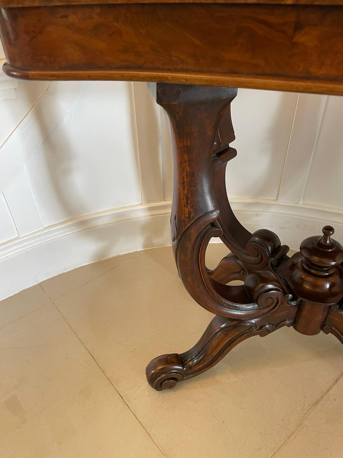 19th Century Antique Victorian Quality Burr Walnut Card/Side Table For Sale