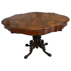 Antique Victorian Quality Burr Walnut Centre Table