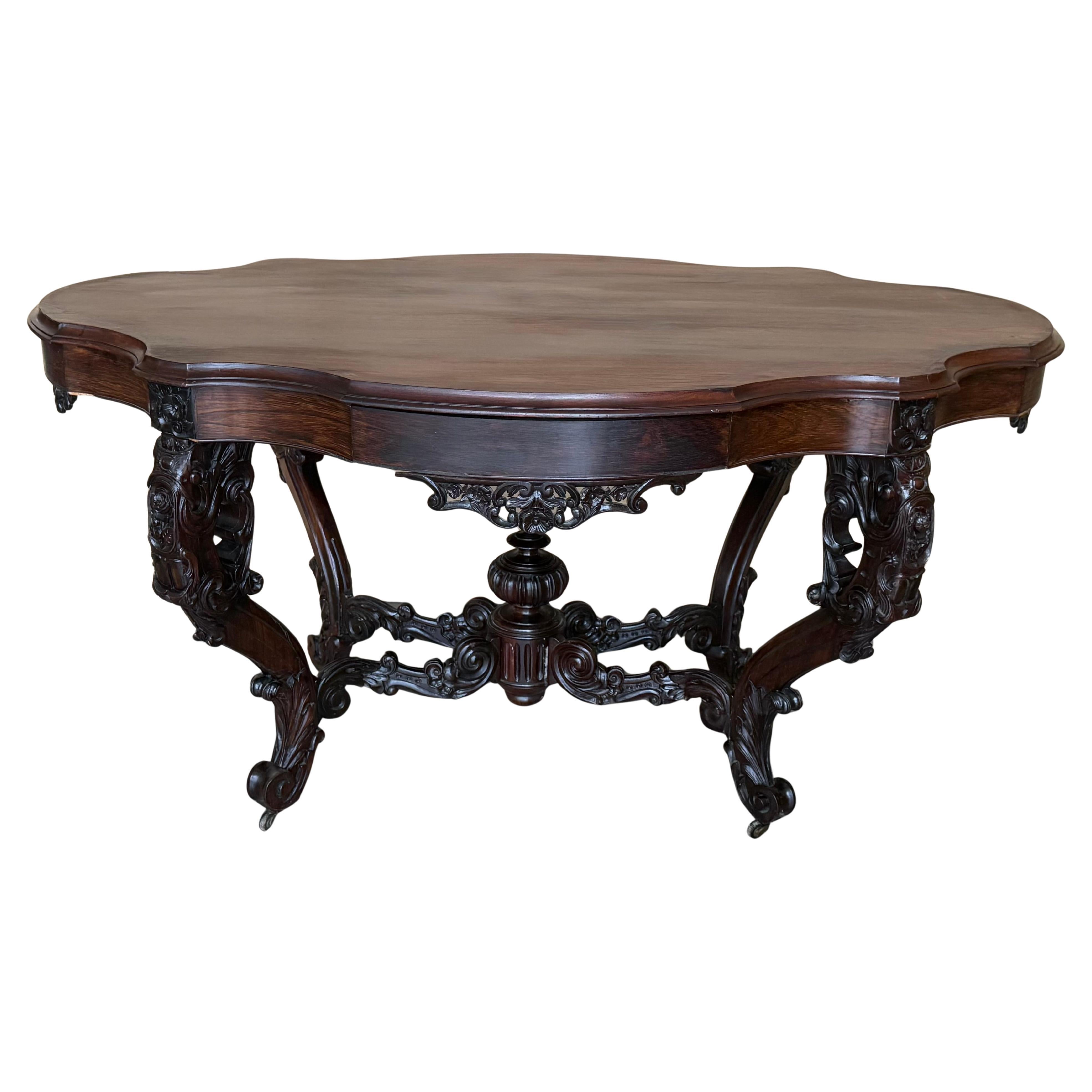 Antique Victorian Quality Burr Walnut Centre Table