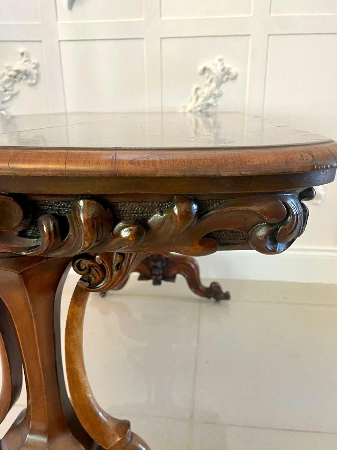 Antique Victorian Quality Burr Walnut Freestanding Centre Table For Sale 7