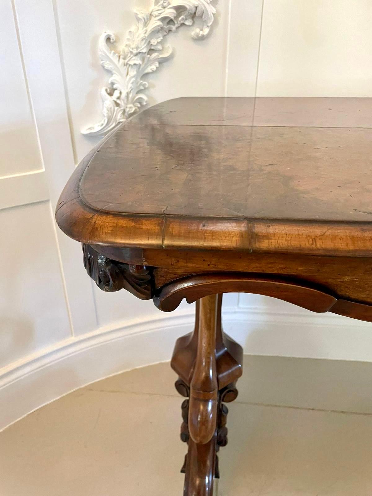 Antique Victorian Quality Burr Walnut Freestanding Centre Table For Sale 2