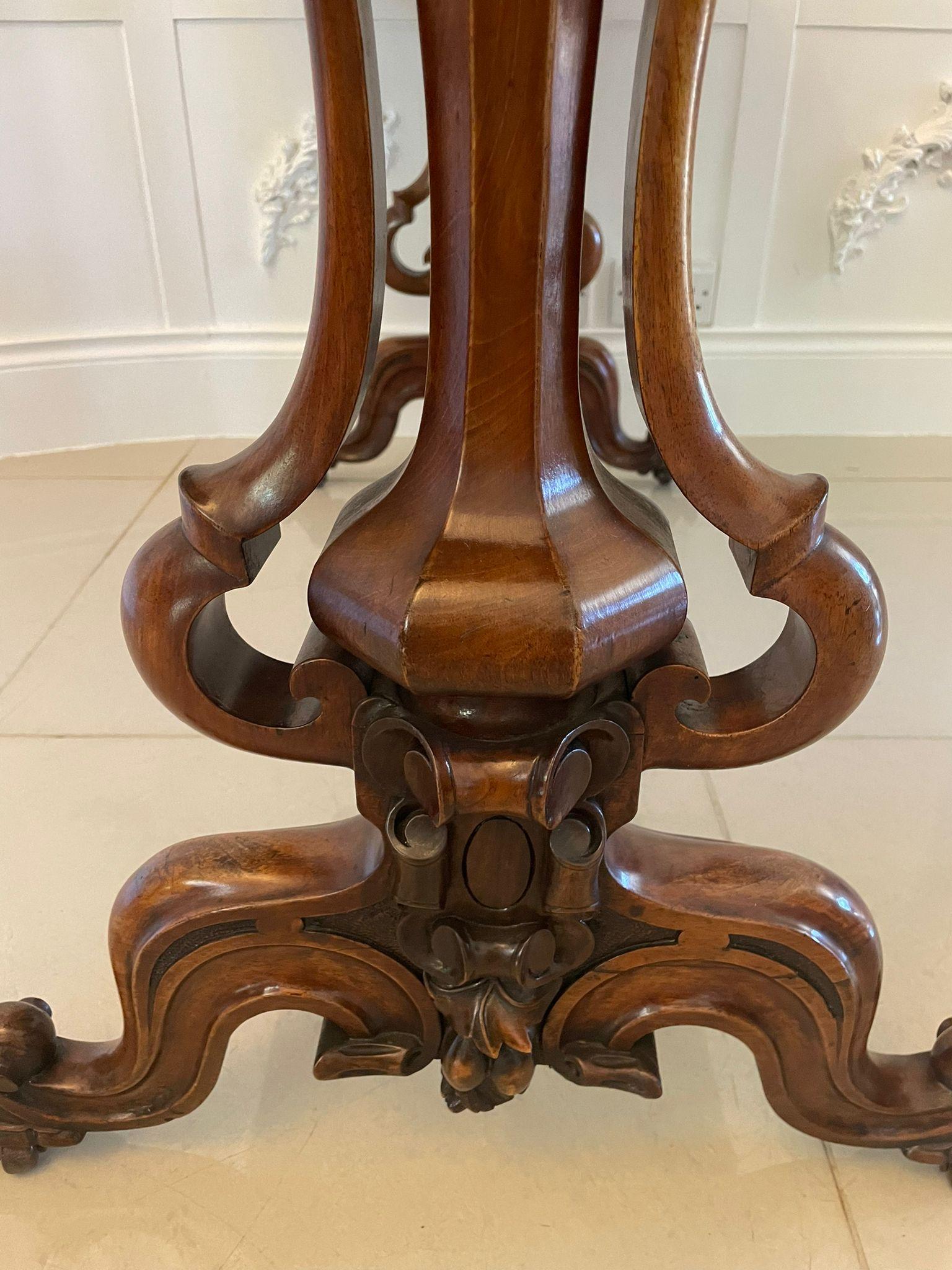 Antique Victorian Quality Burr Walnut Freestanding Centre Table For Sale 4