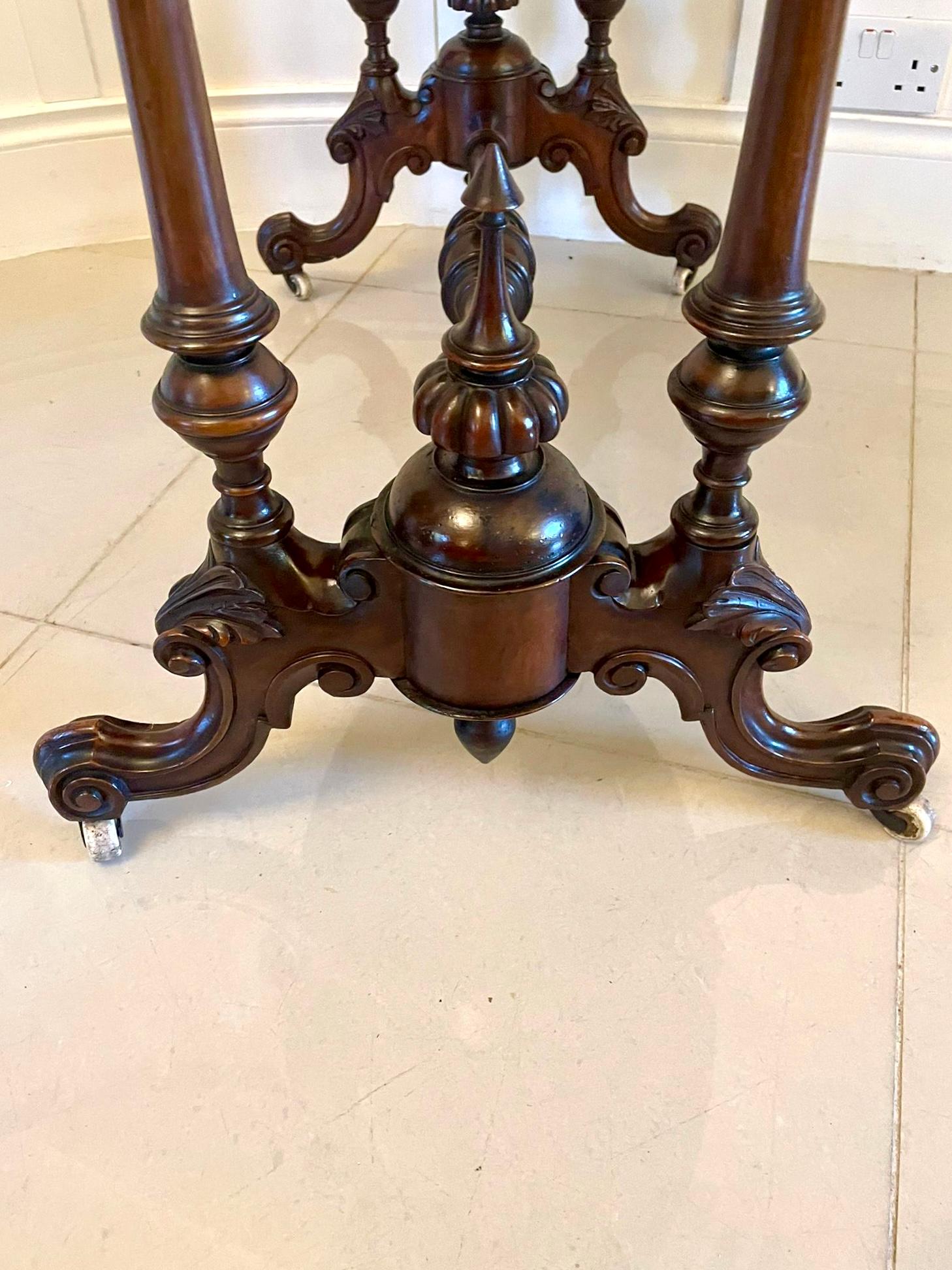Antique Victorian Quality Burr Walnut Inlaid Oval Centre Table 8