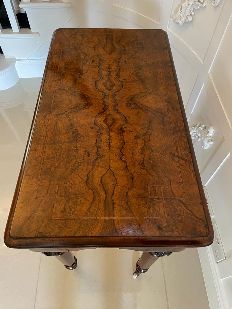 Antique Victorian Quality Burr Walnut Inlaid Freestanding Card/Side Table In Good Condition For Sale In Suffolk, GB