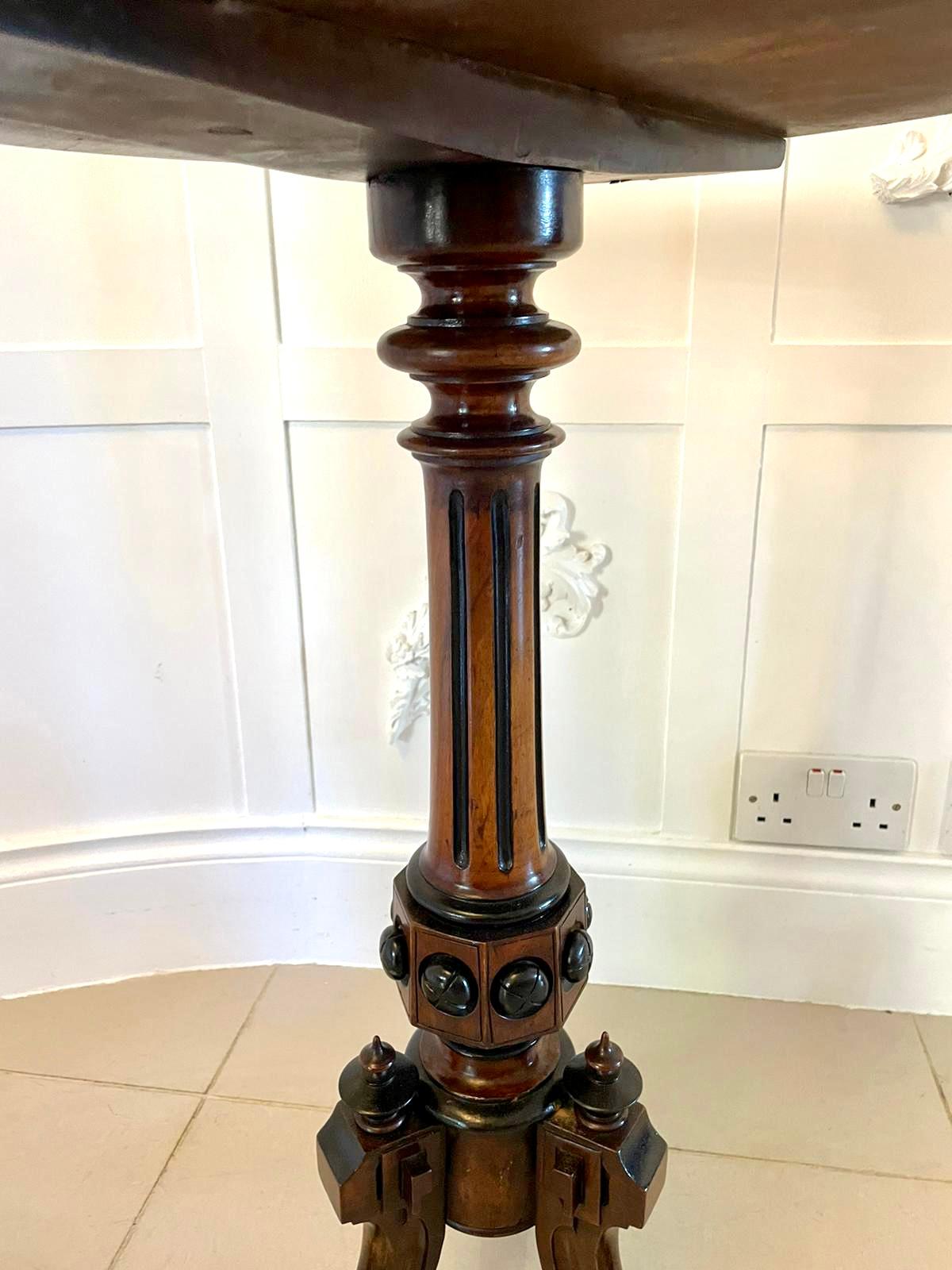 Antique Victorian Quality Burr Walnut Inlaid Lamp Table For Sale 4