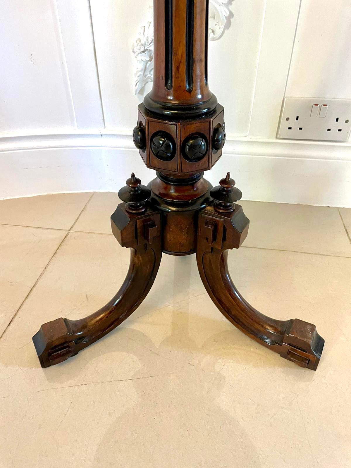 Antique Victorian Quality Burr Walnut Inlaid Lamp Table For Sale 5