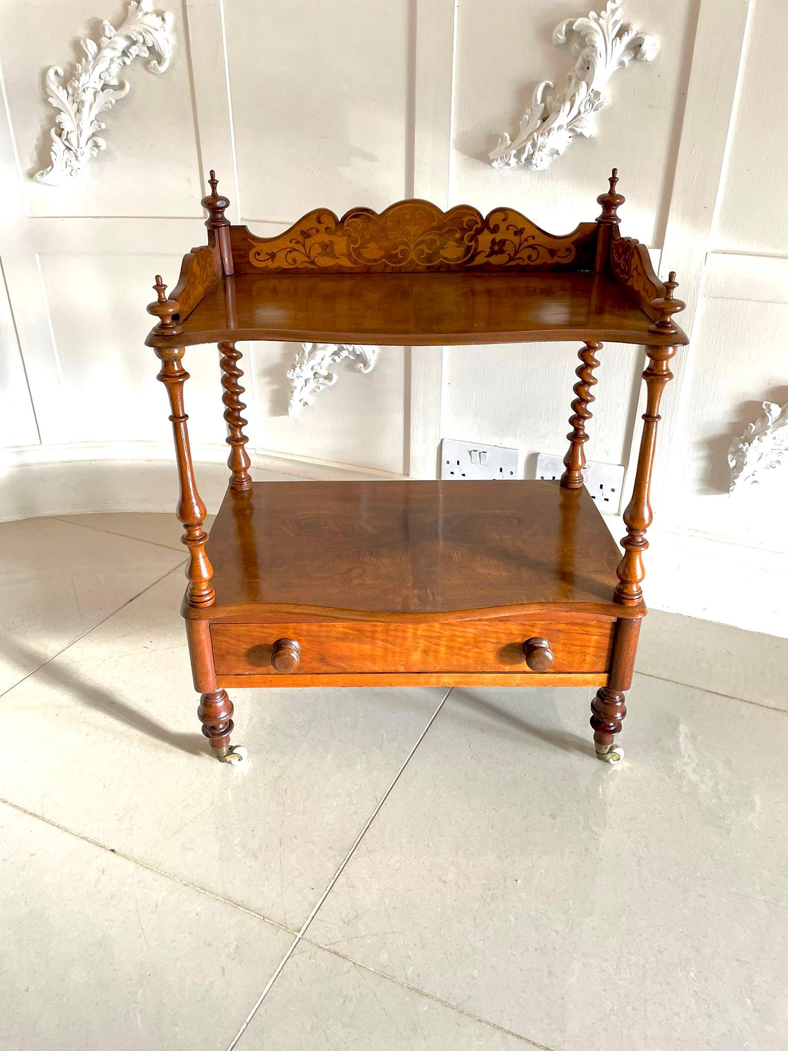 Antique Victorian Quality Burr Walnut Inlaid Lamp Table  For Sale 2