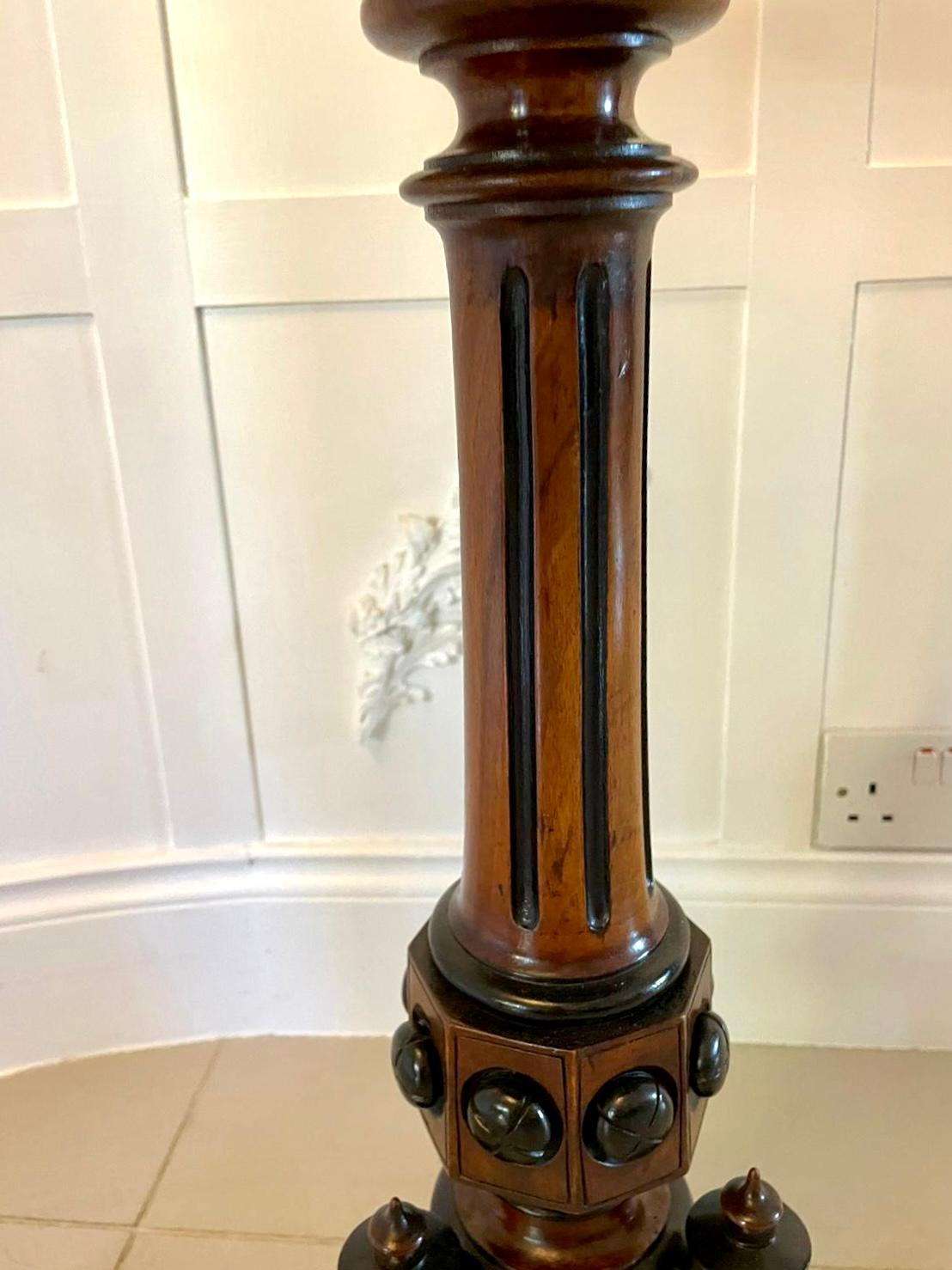 Antique Victorian Quality Burr Walnut Inlaid Lamp Table For Sale 2