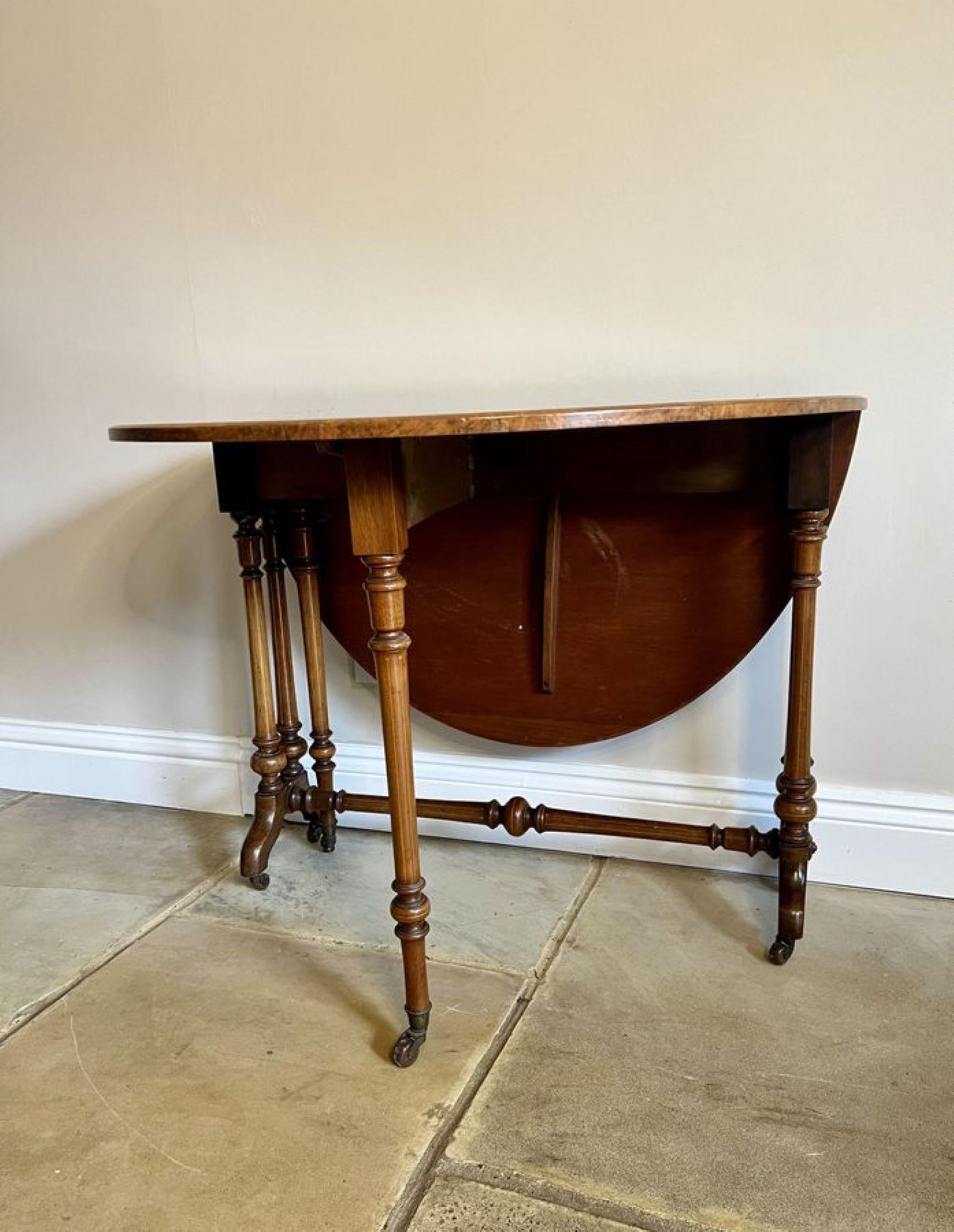 Antique Victorian quality burr walnut inlaid Sutherland table  For Sale 2