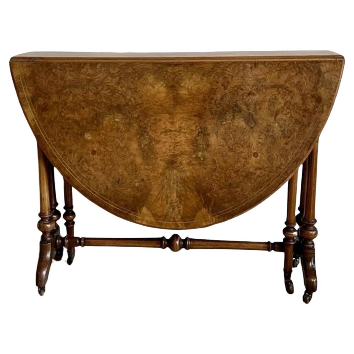 Antiker Tisch aus Sutherland mit Intarsien aus Wurzelholz in viktorianischer Qualität 