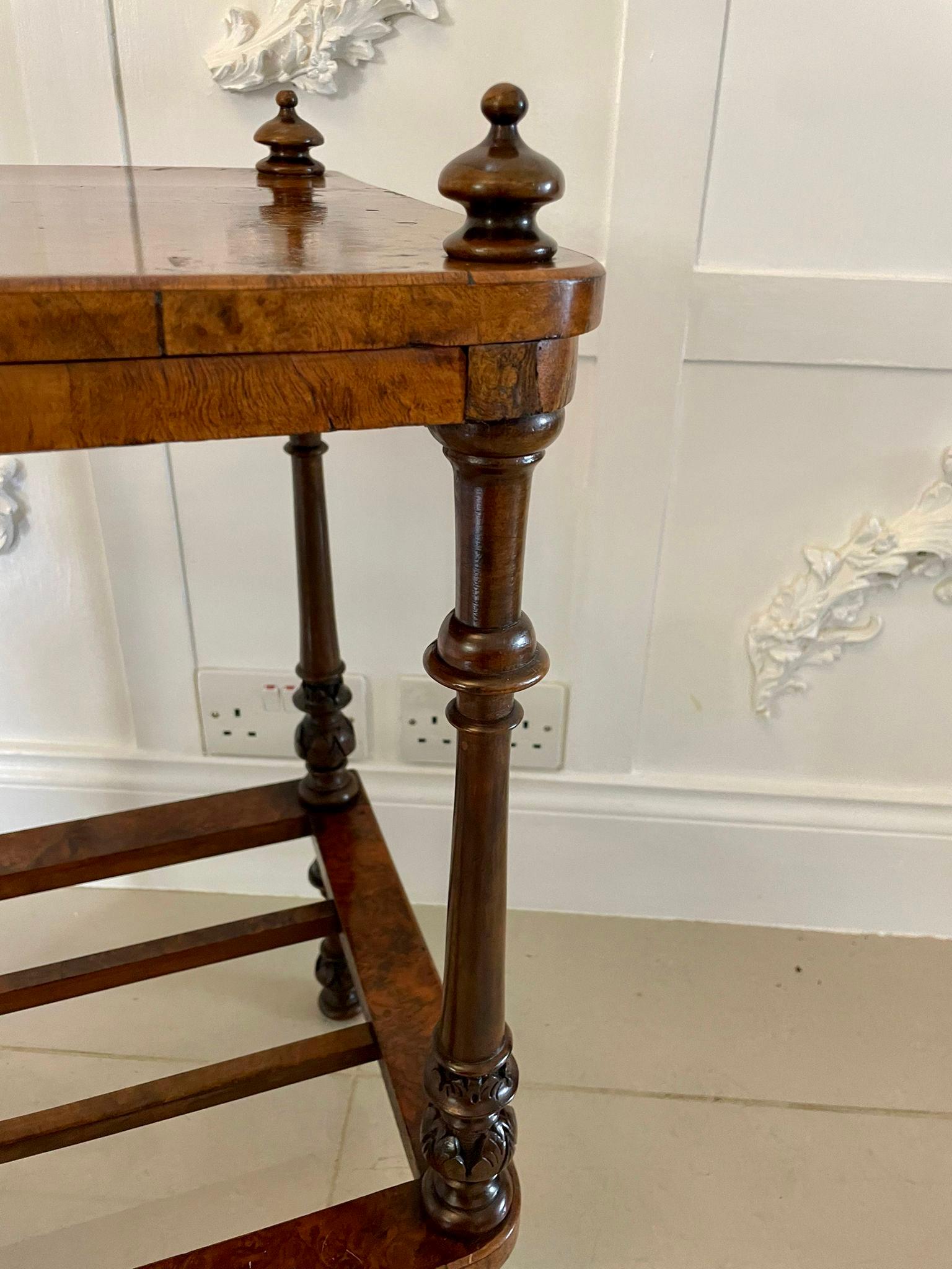 Antique Victorian Quality Burr Walnut Lamp Table 6