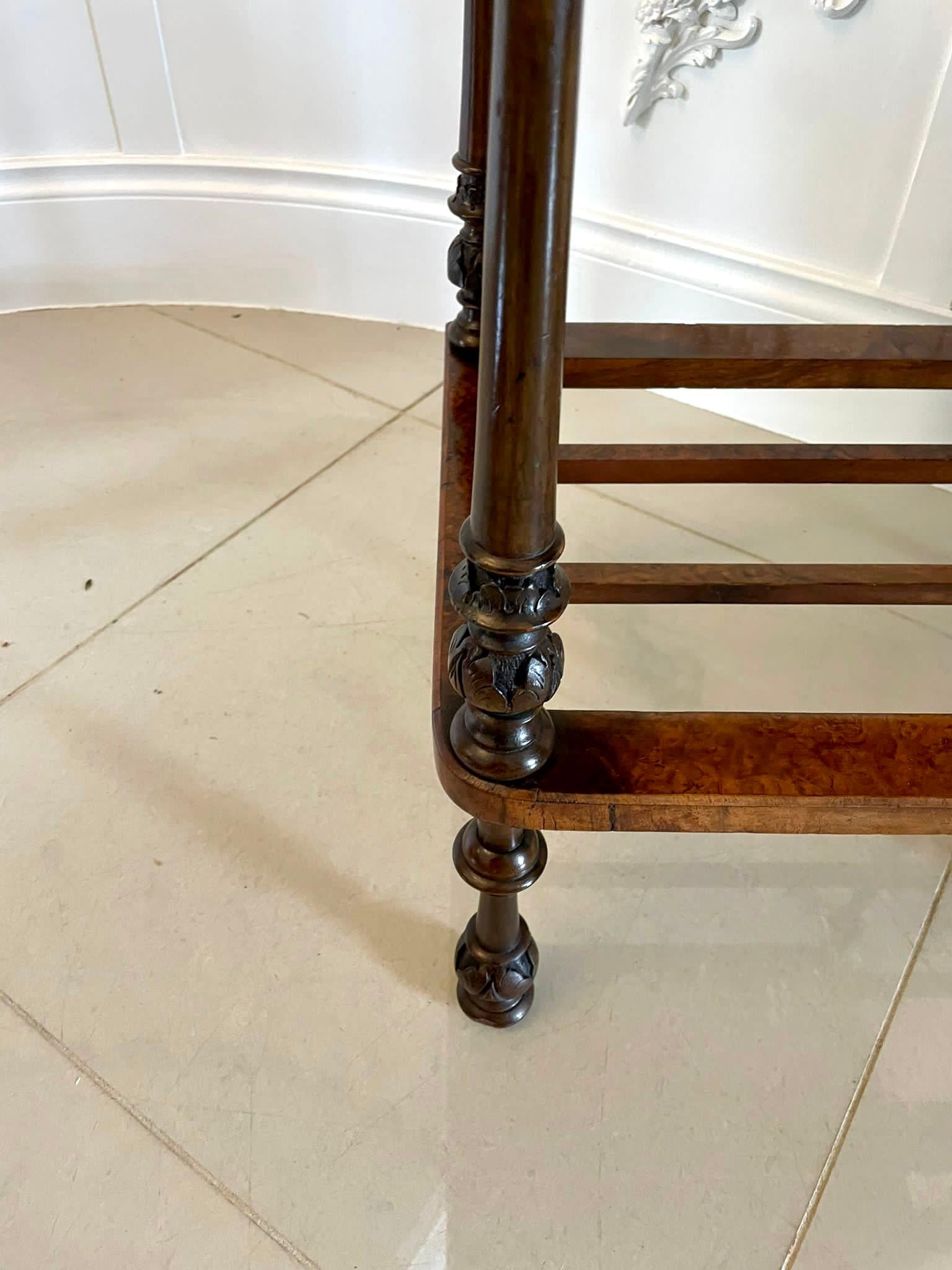 Antique Victorian Quality Burr Walnut Lamp Table 7