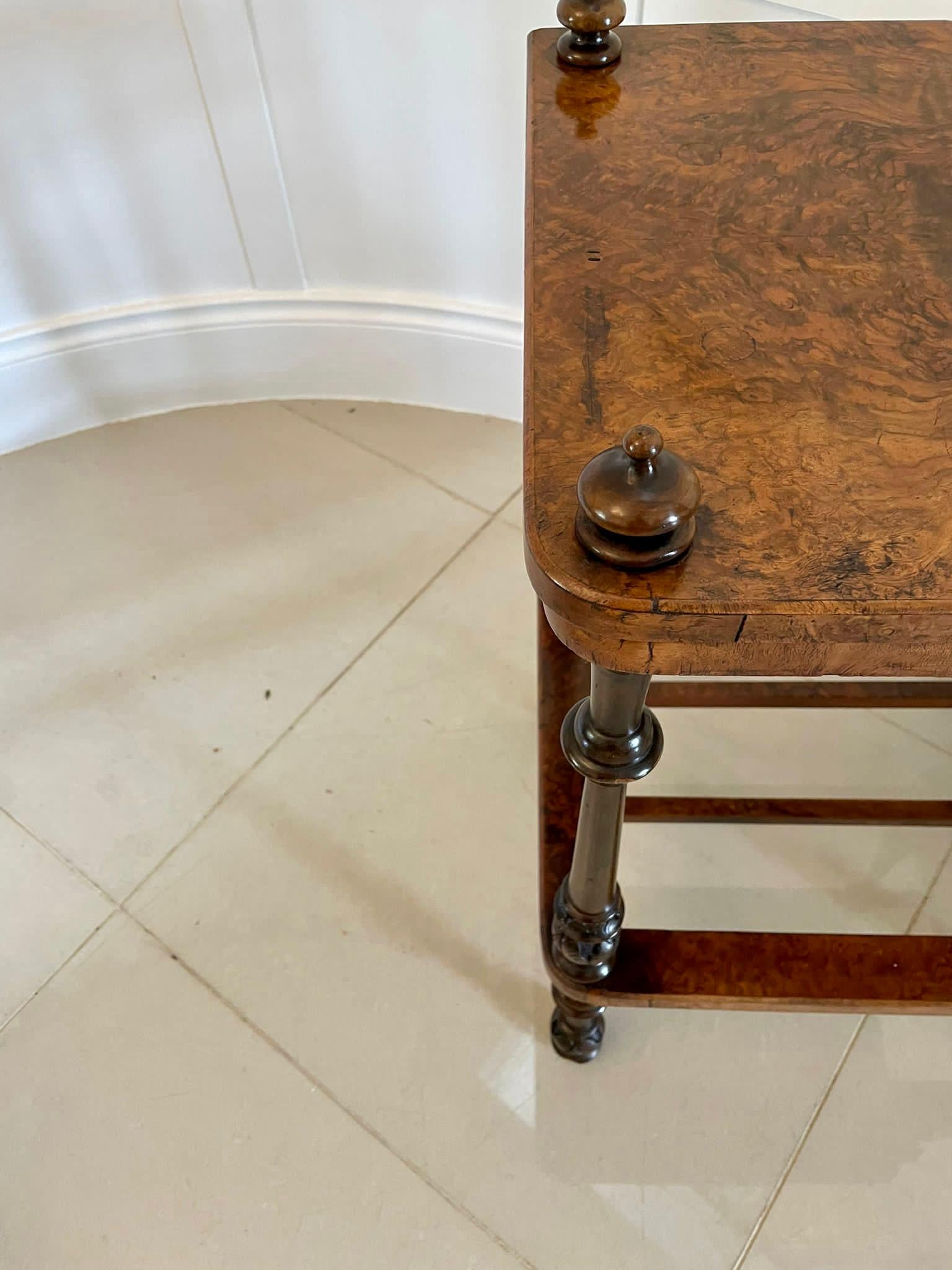 Antique Victorian Quality Burr Walnut Lamp Table 8