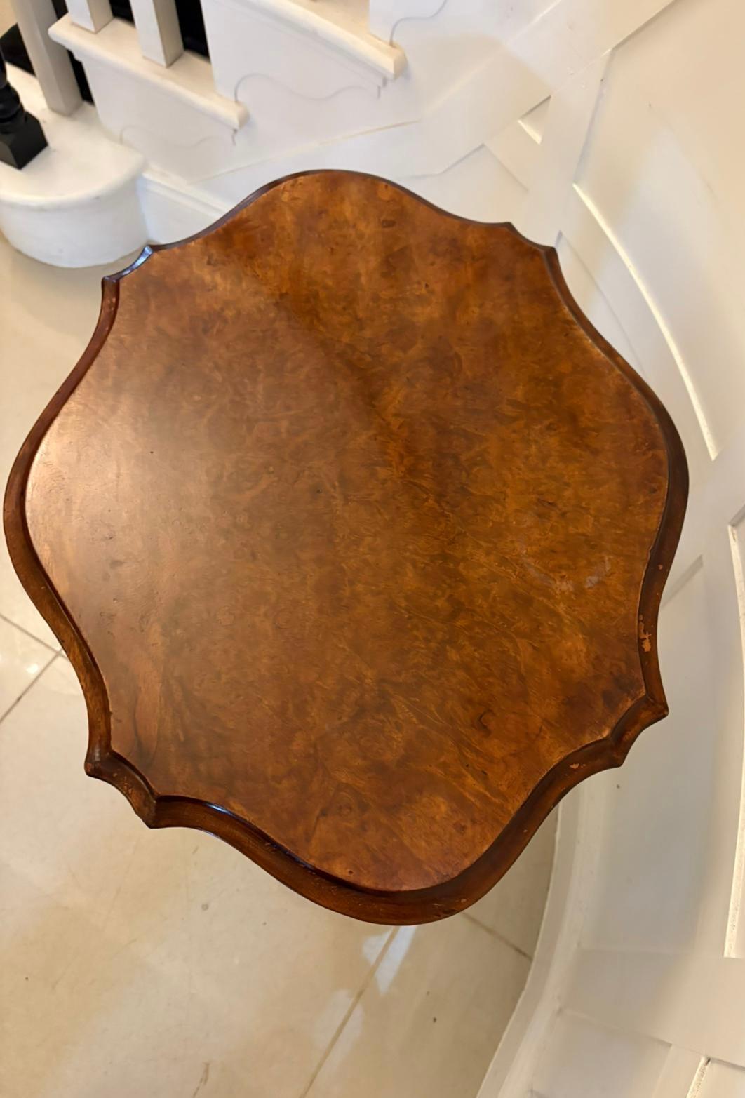 19th Century Antique Victorian Quality Burr Walnut Lamp Table For Sale