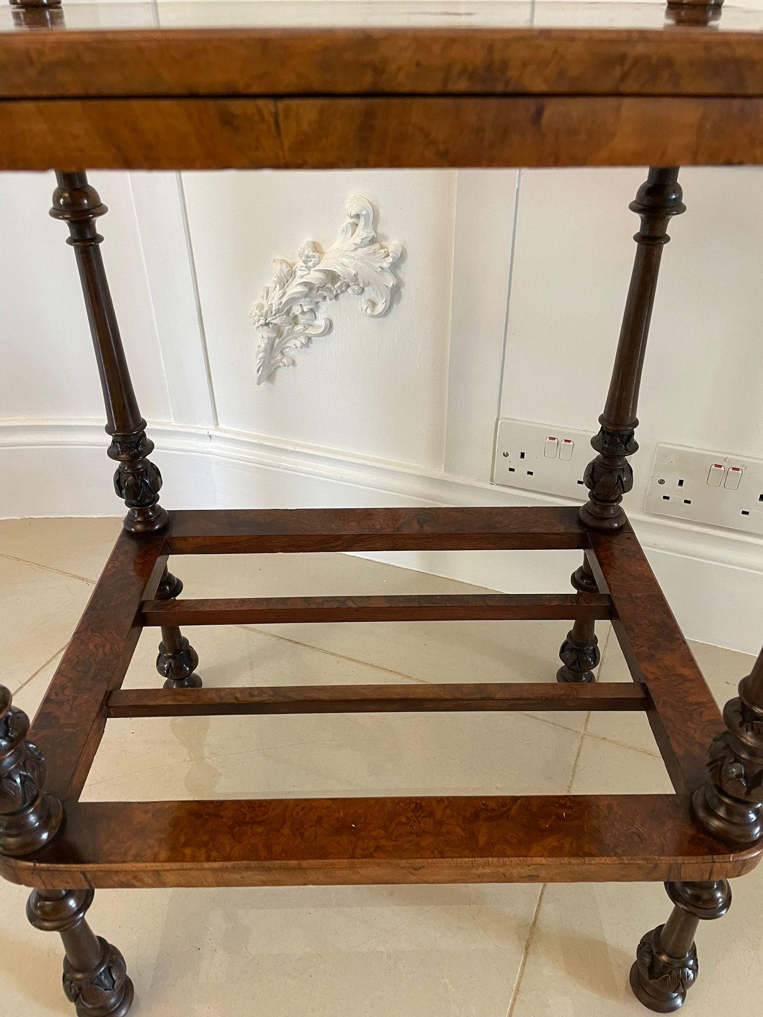 Antique Victorian Quality Burr Walnut Lamp Table 1