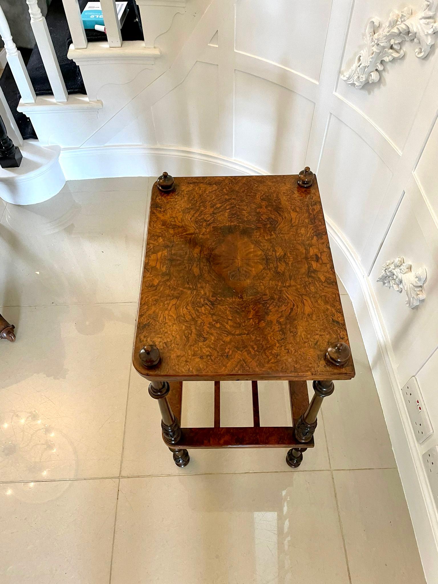 Antique Victorian Quality Burr Walnut Lamp Table 3
