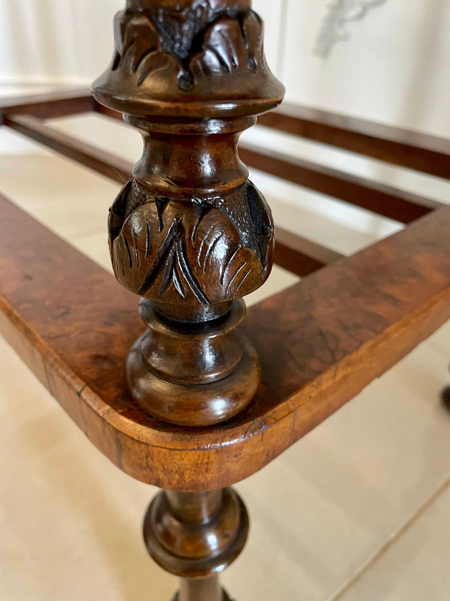 Antique Victorian Quality Burr Walnut Lamp Table 4