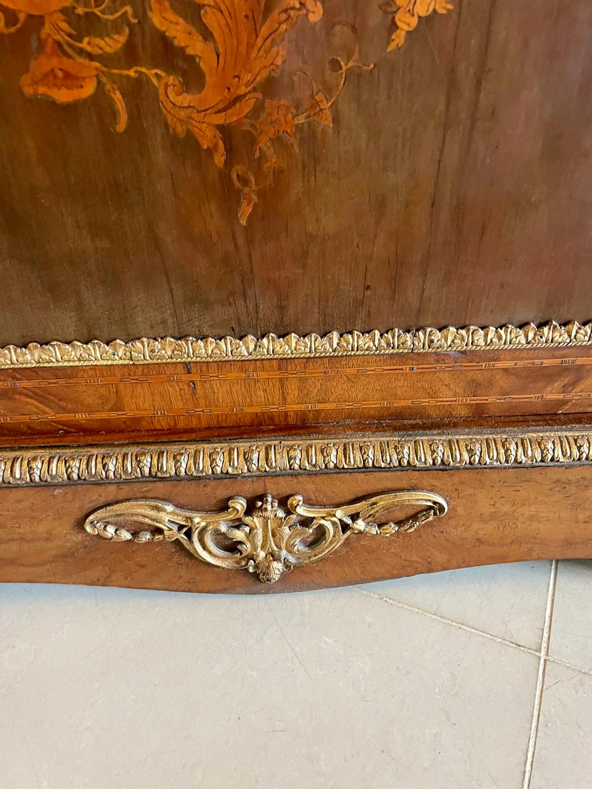 Antique Victorian Quality Burr Walnut Marquetry Inlaid Credenza/Sideboard For Sale 4