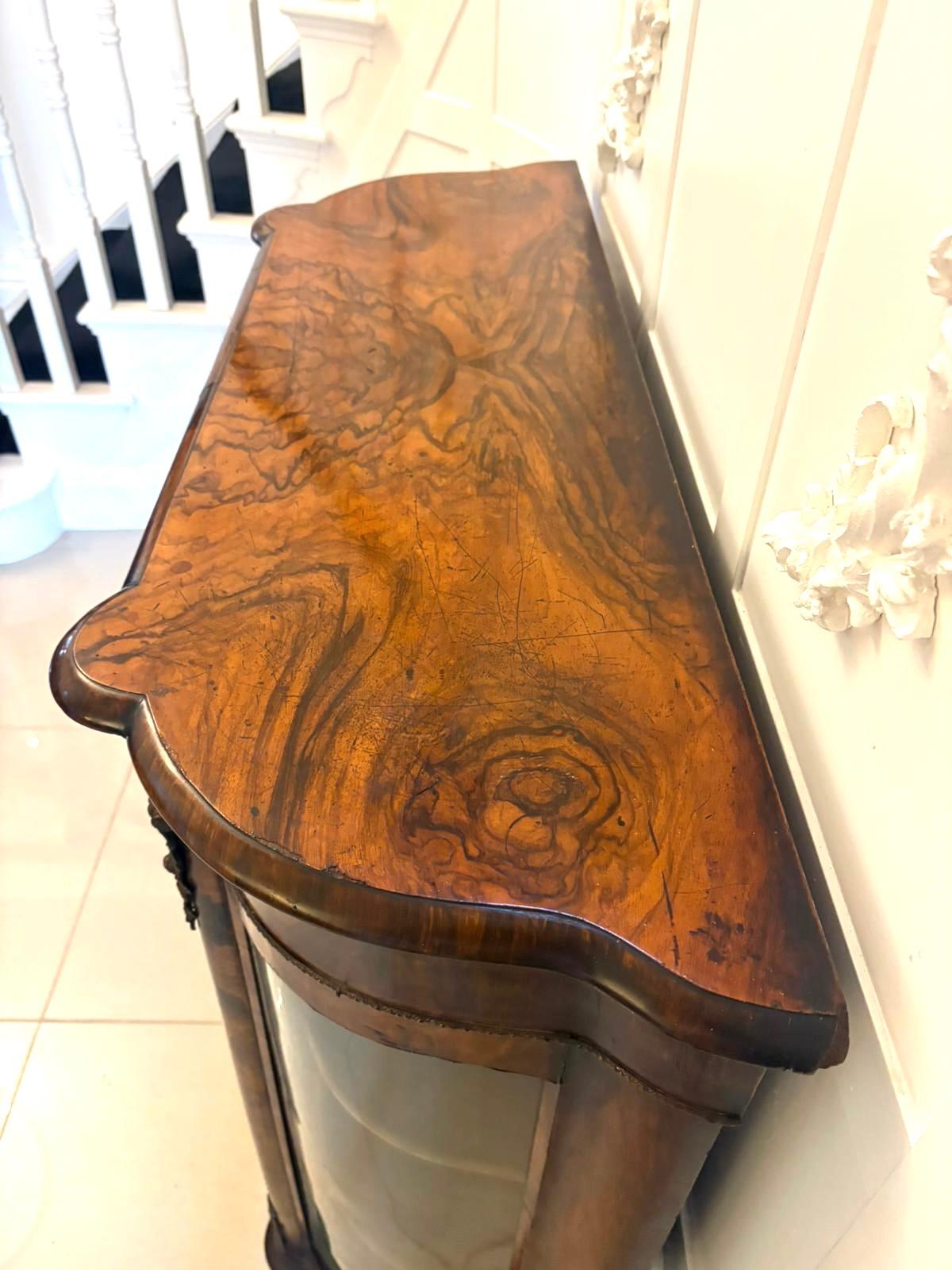Antique Victorian Quality Burr Walnut Satinwood Inlaid Credenza/Side Cabinet For Sale 4
