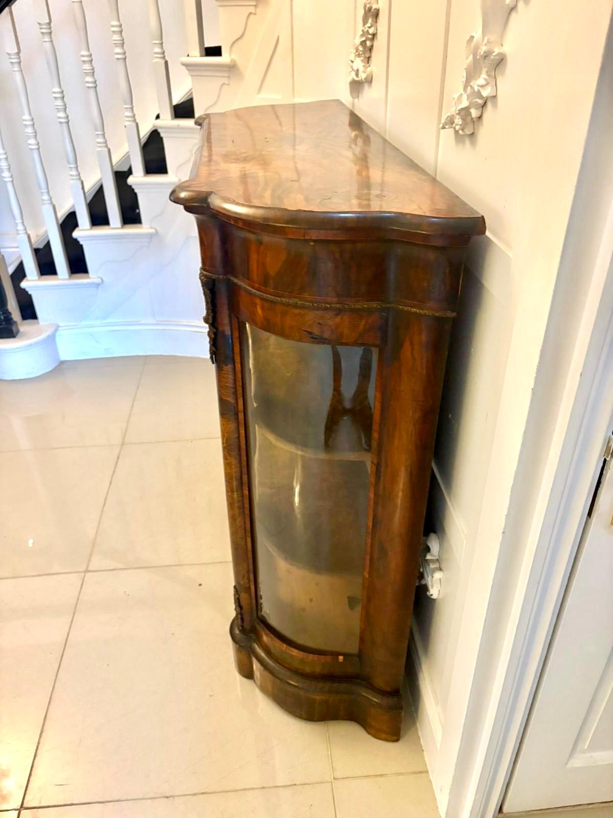 Antique Victorian Quality Burr Walnut Satinwood Inlaid Credenza/Side Cabinet For Sale 5