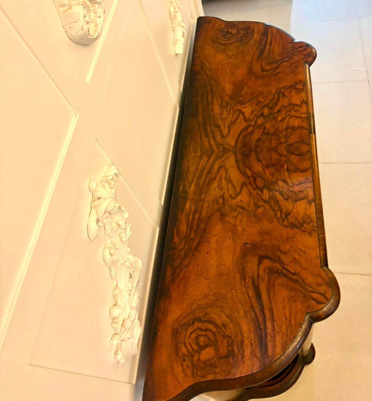 Inlay Antique Victorian Quality Burr Walnut Satinwood Inlaid Credenza/Side Cabinet For Sale