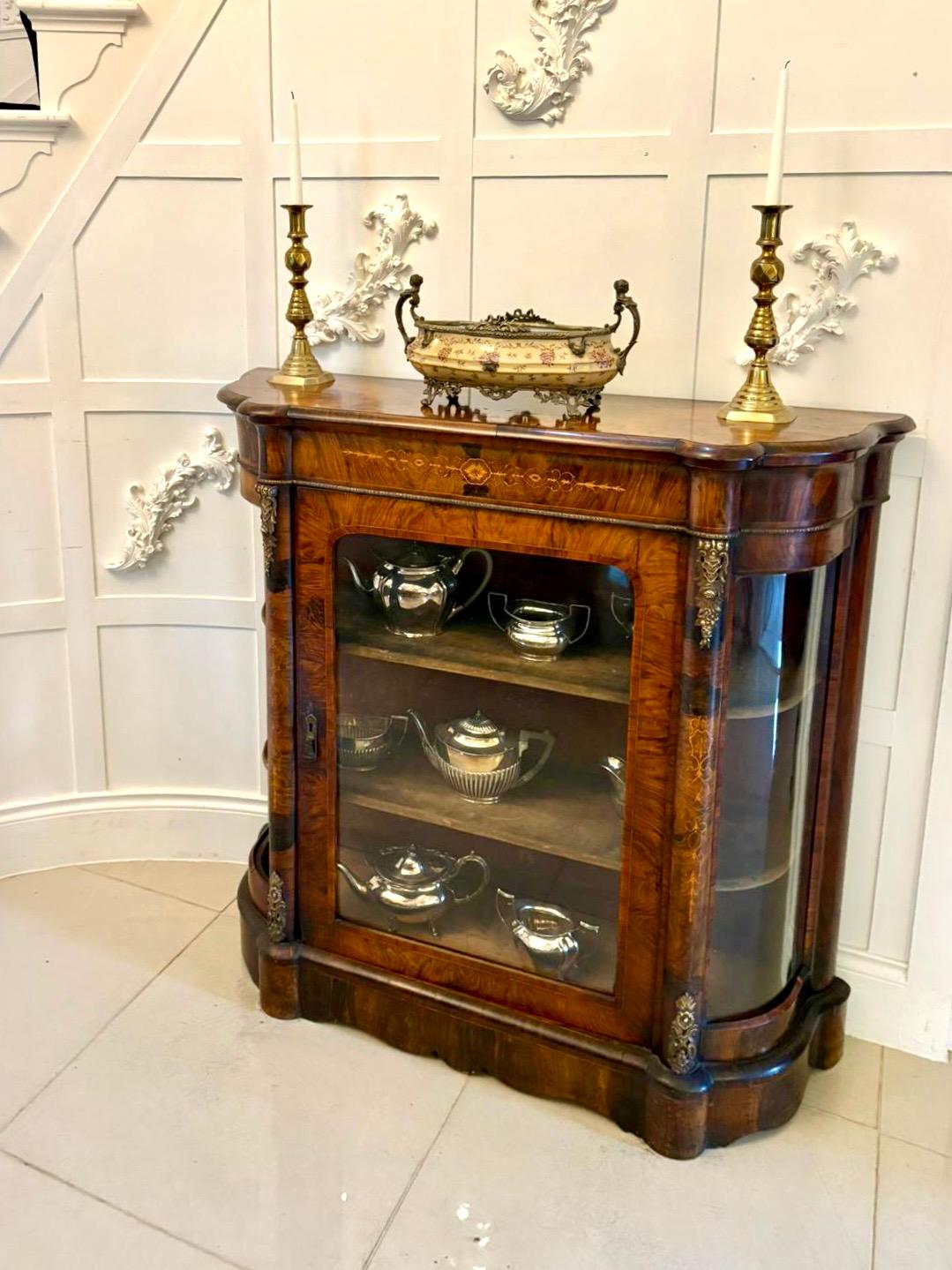 Antique Victorian Quality Burr Walnut Satinwood Inlaid Credenza/Side Cabinet In Good Condition For Sale In Suffolk, GB