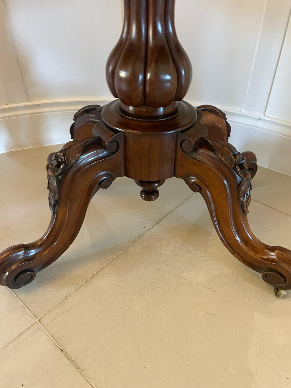 Antique Victorian Quality Burr Walnut Serpentine Shaped Card/Console Table For Sale 5