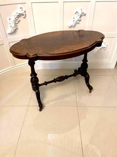 Antique Victorian Quality Burr Walnut Shaped Side/Lamp Table