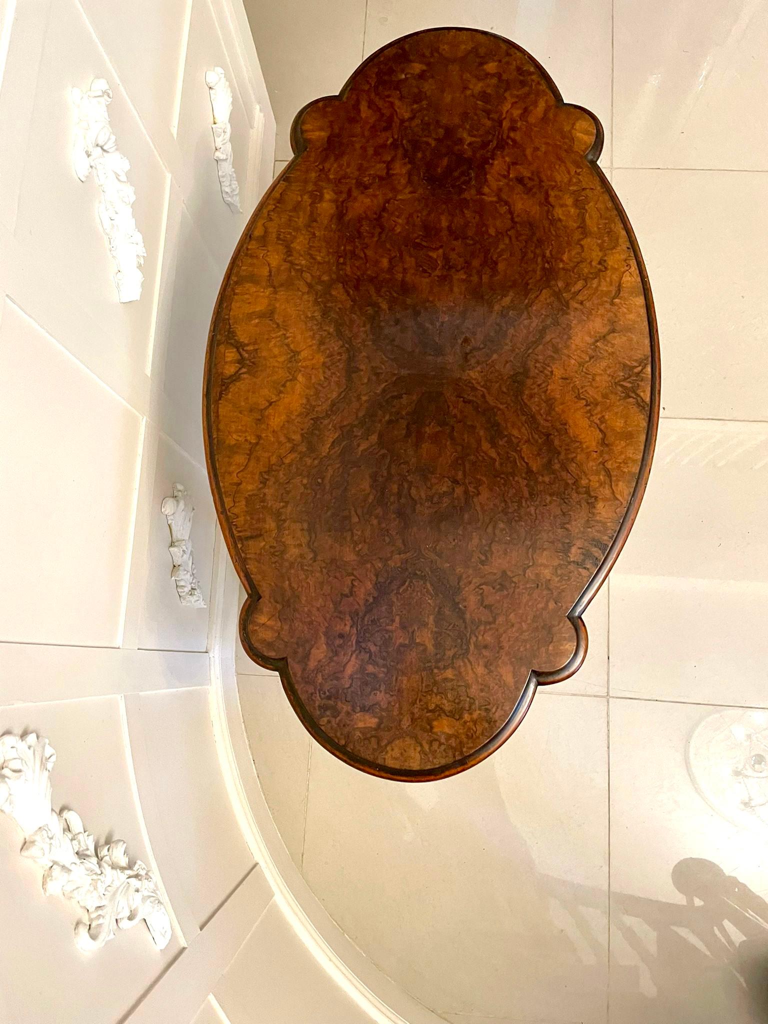 Antique Victorian Quality Burr Walnut Shaped Centre Table In Good Condition For Sale In Suffolk, GB