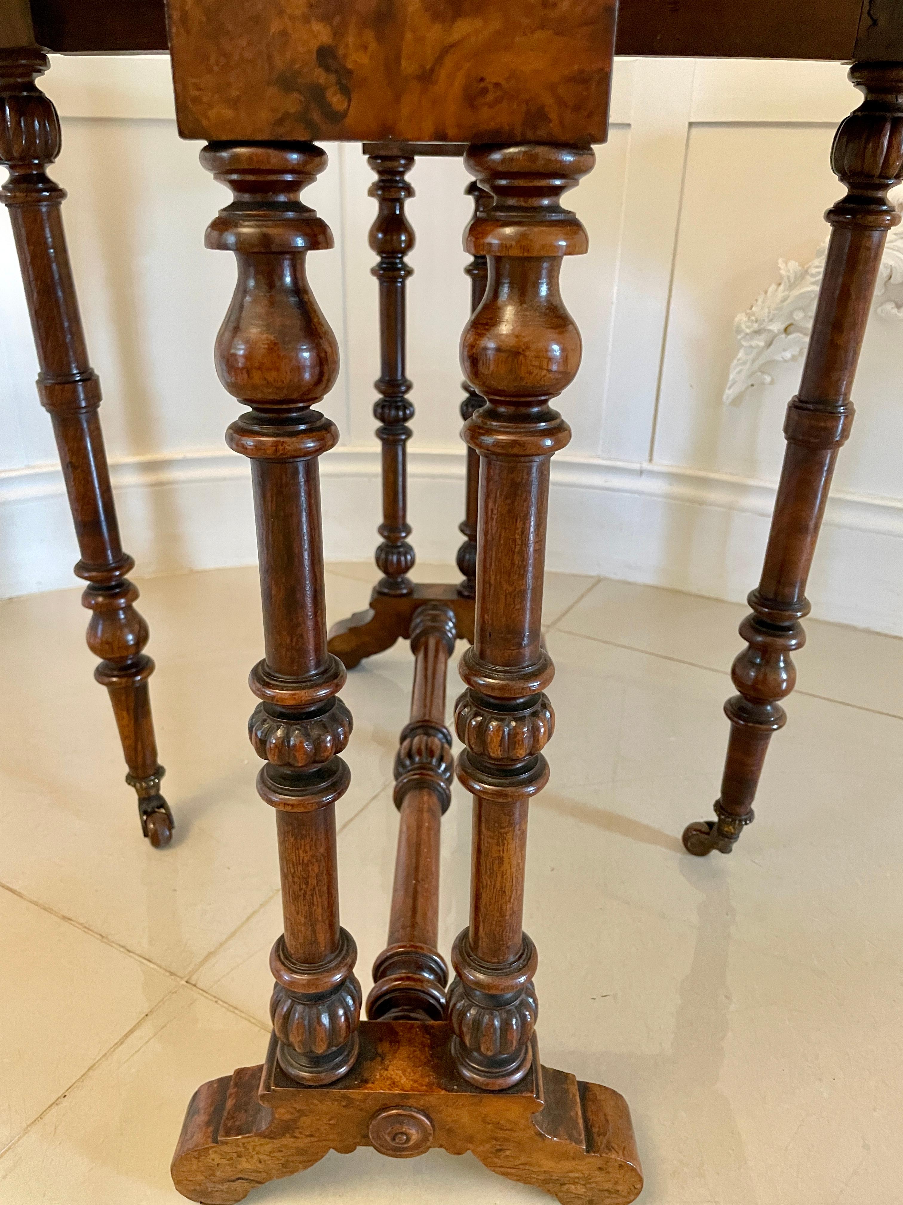 Mid-19th Century Antique Victorian Quality Burr Walnut Small Sutherland Table