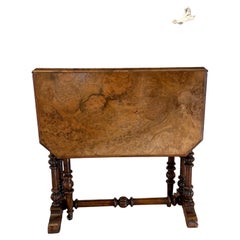 Antique Victorian Quality Burr Walnut Small Sutherland Table