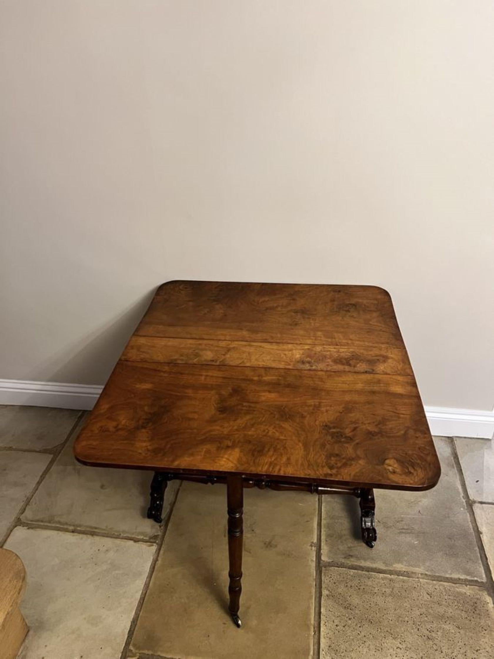 Walnut Antique Victorian quality burr walnut Sutherland table  For Sale