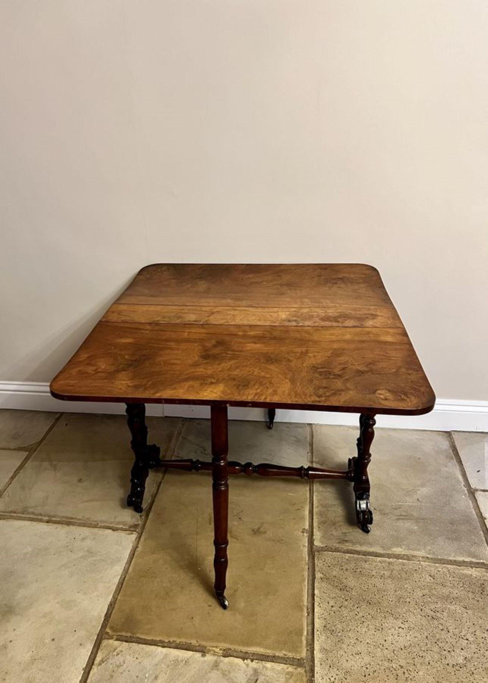Antique Victorian quality burr walnut Sutherland table  For Sale 1