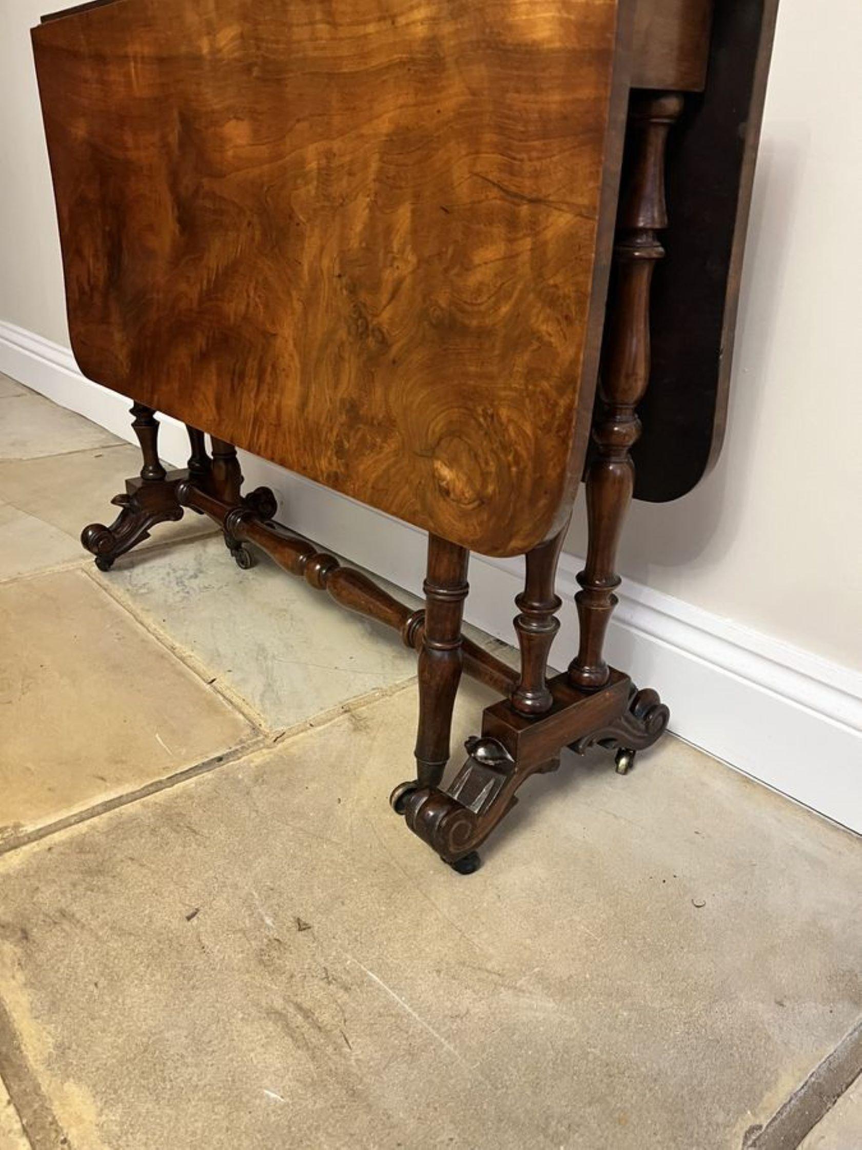 Antique Victorian quality burr walnut Sutherland table  For Sale 3