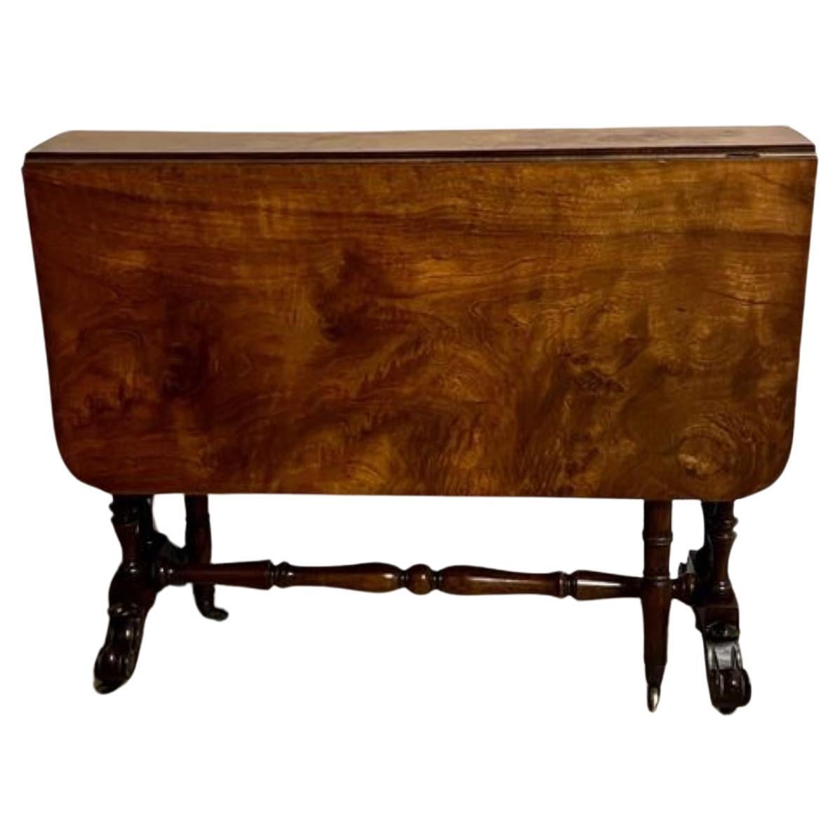 Antique Victorian quality burr walnut Sutherland table  For Sale