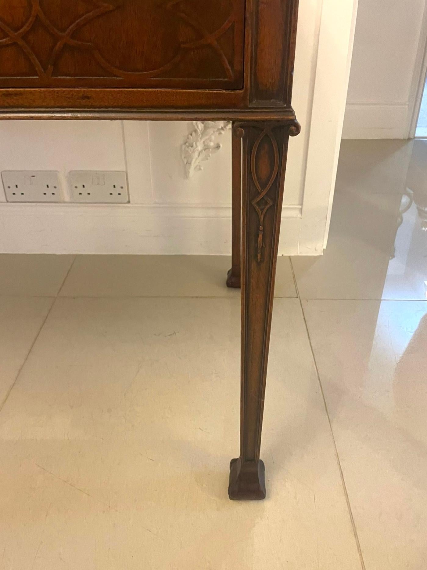 Antique Victorian Quality Carved Figured Mahogany Serving/Console Table For Sale 9
