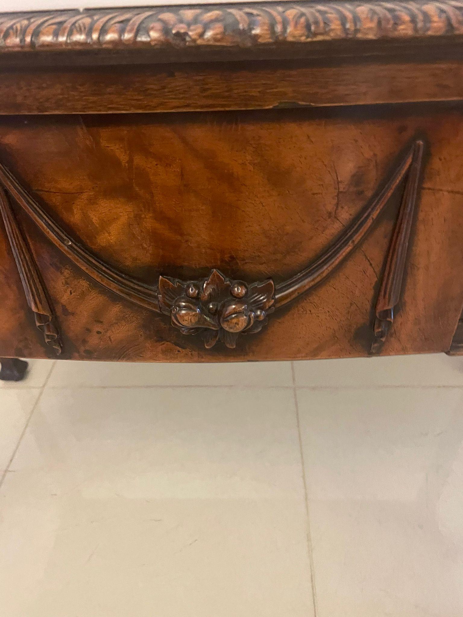 Antique Victorian Quality Carved Figured Mahogany Serving/Console Table In Good Condition For Sale In Suffolk, GB