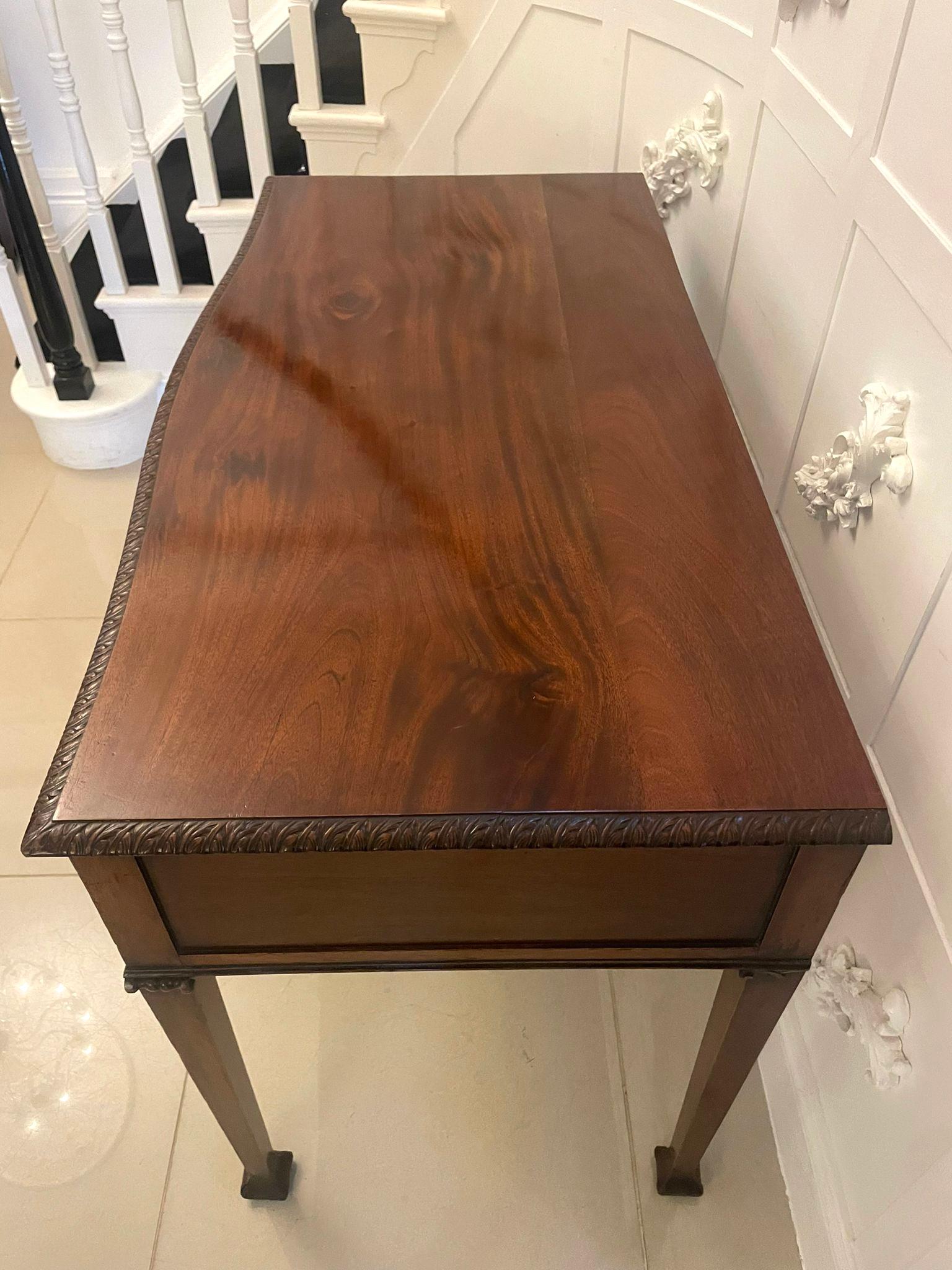 Other Antique Victorian Quality Carved Figured Mahogany Serving/Console Table For Sale