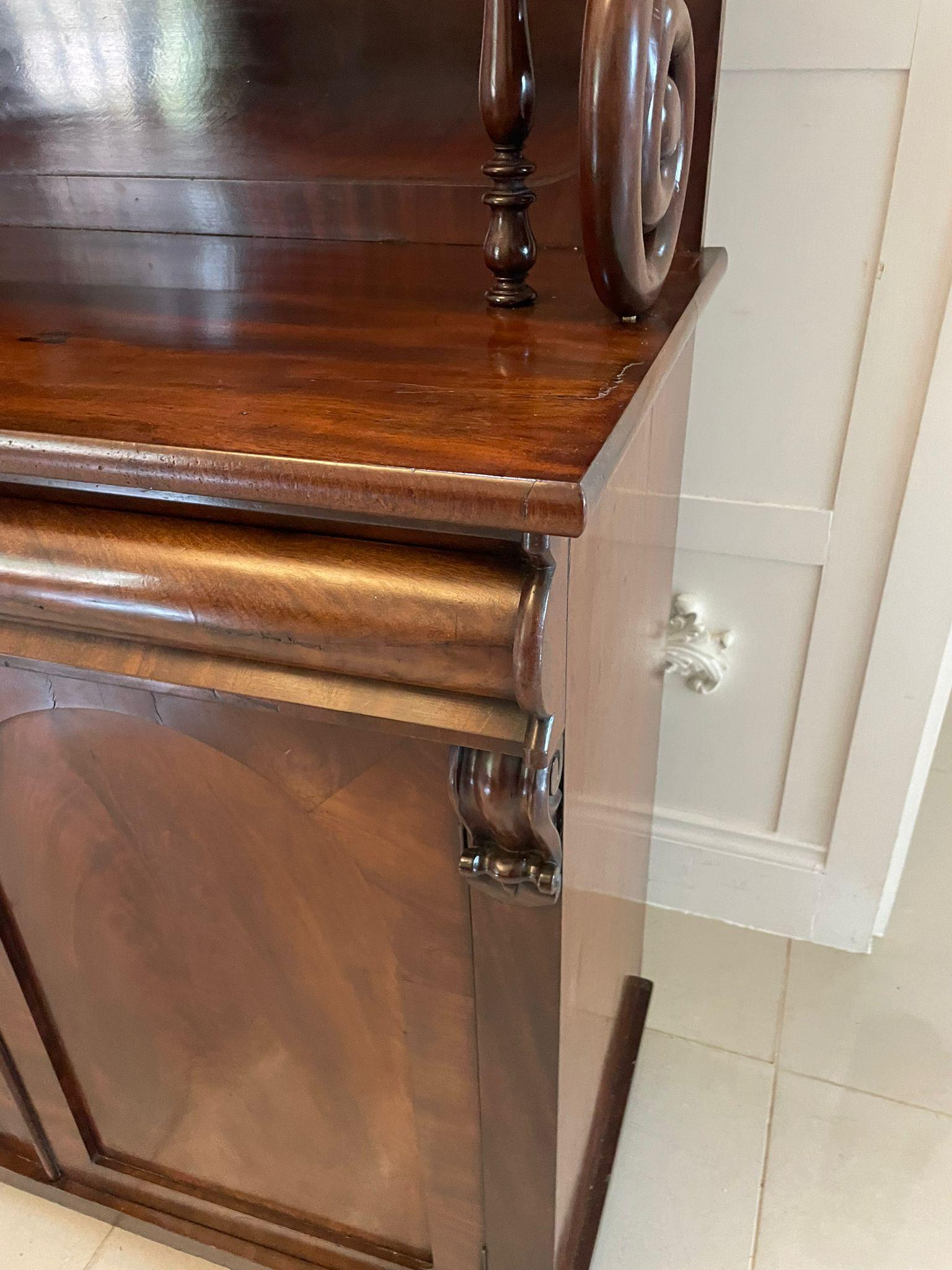 Antique Victorian Quality Carved Figured Mahogany Sideboard For Sale 5
