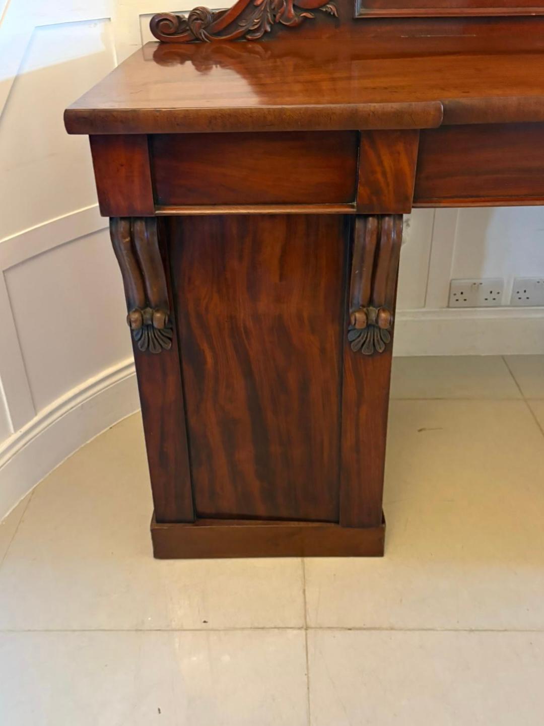 Antique Victorian Quality Carved Figured Mahogany Sideboard For Sale 7