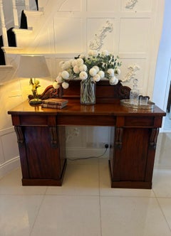 Antique Victorian Quality Carved Figured Mahogany Sideboard