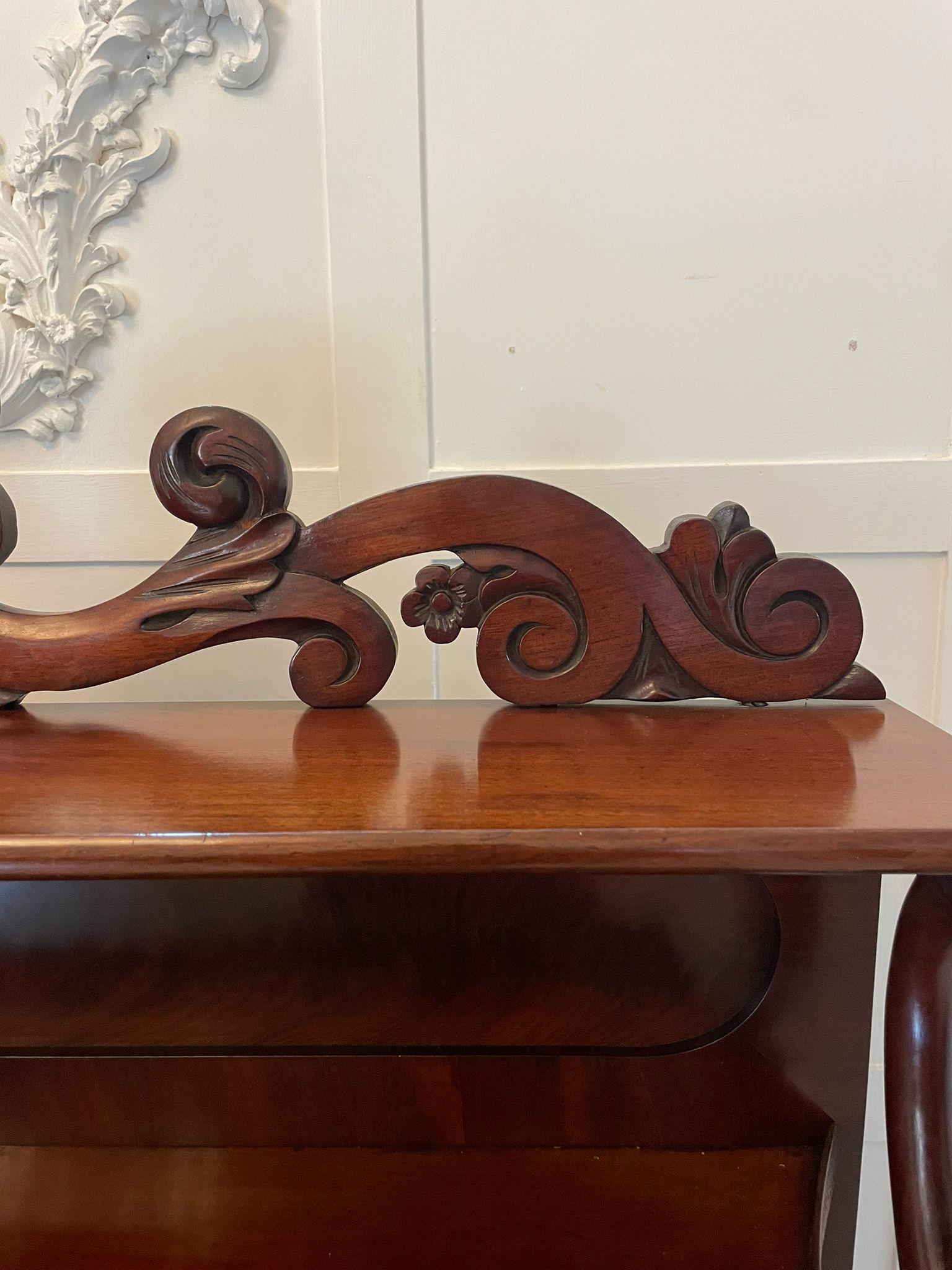Antique Victorian Quality Carved Figured Mahogany Sideboard For Sale 2