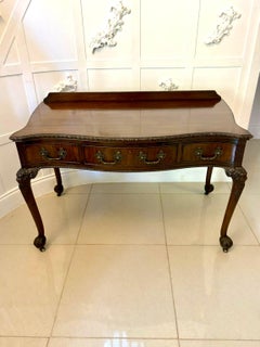 Antique Victorian Quality Carved Mahogany Desk/Console Table