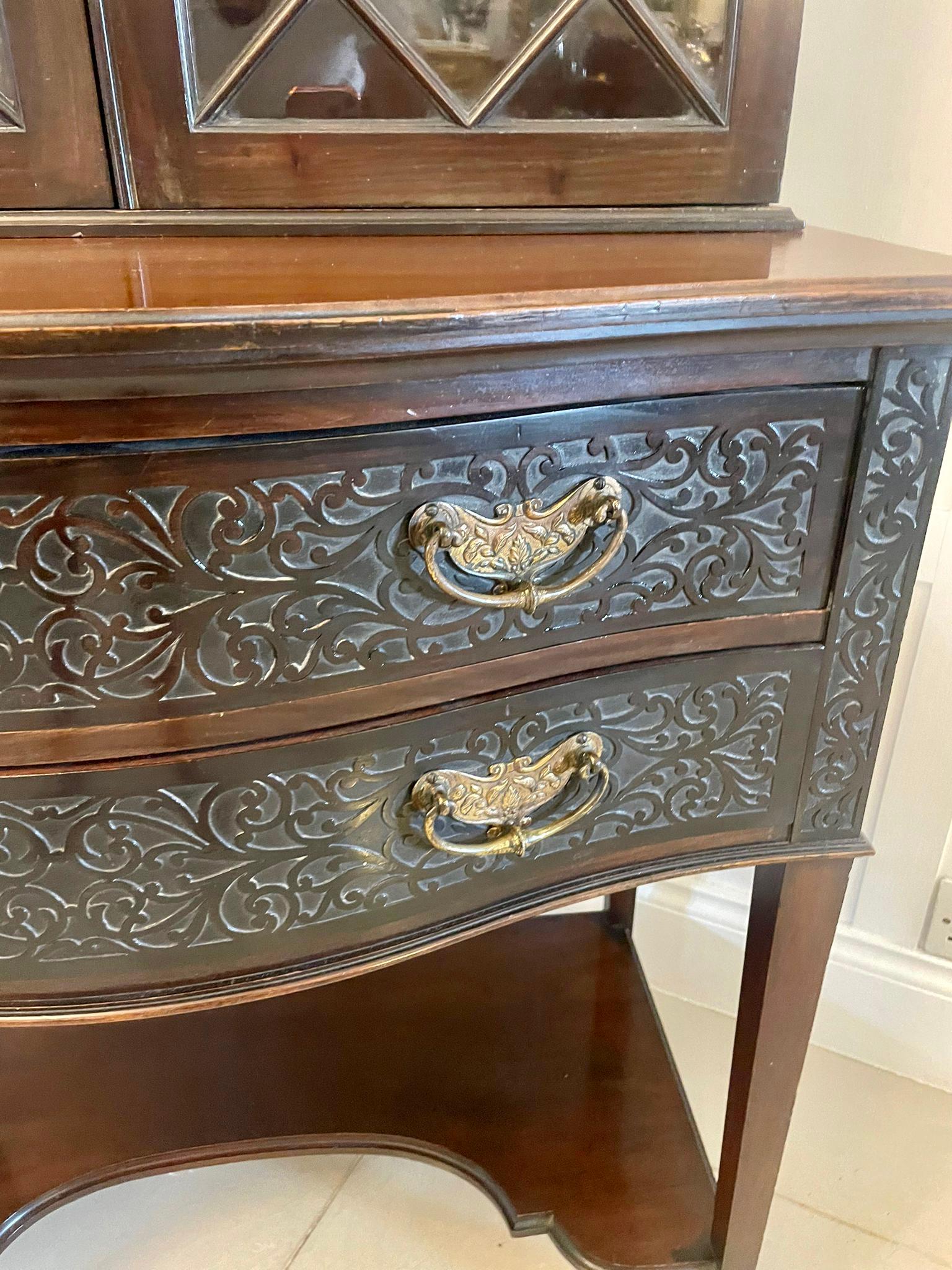 Antike viktorianische Qualität geschnitzt Mahagoni Display Cabinet  im Angebot 2