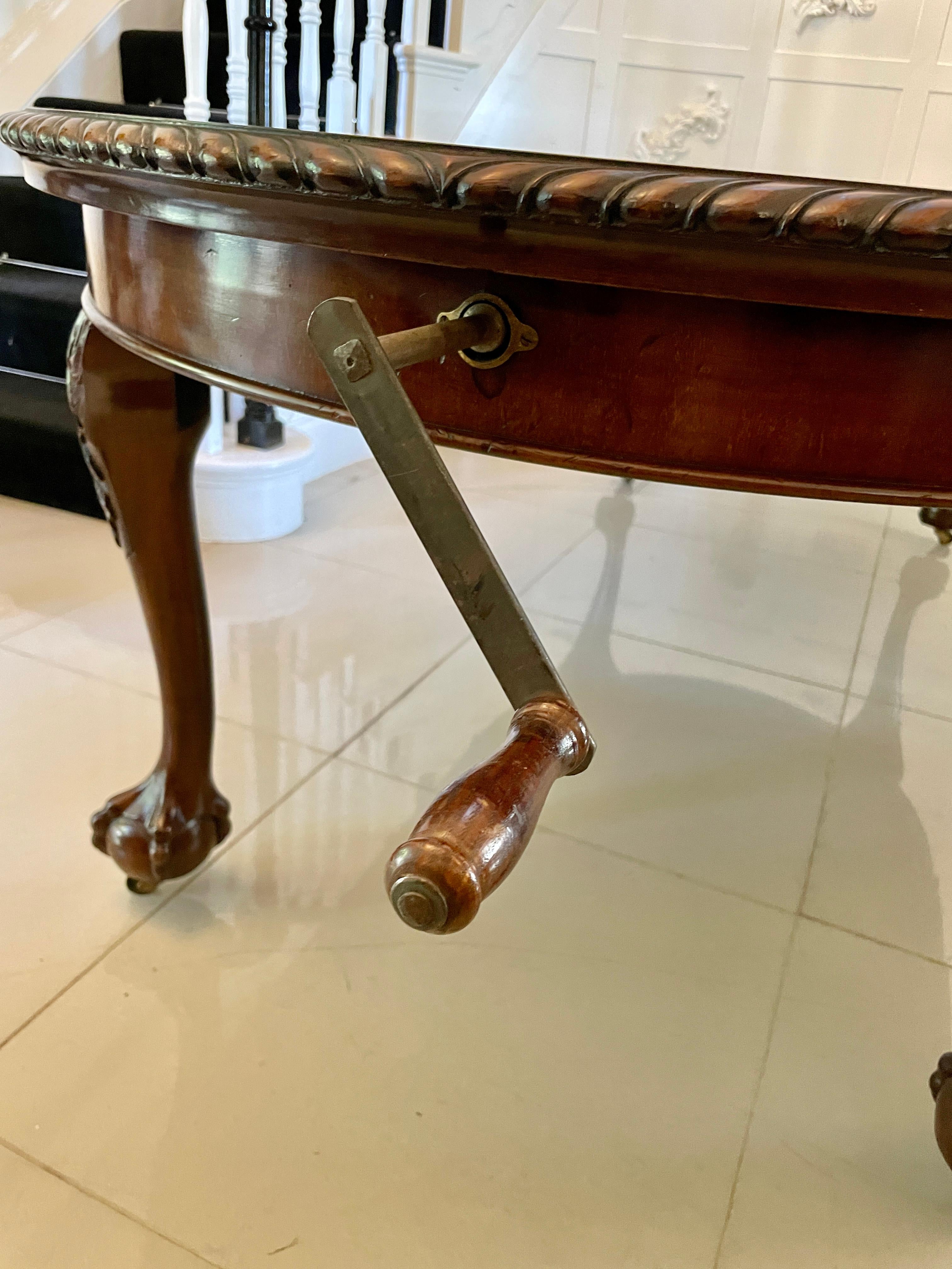 Antique Victorian Quality Carved Mahogany Extending Dining Table 4