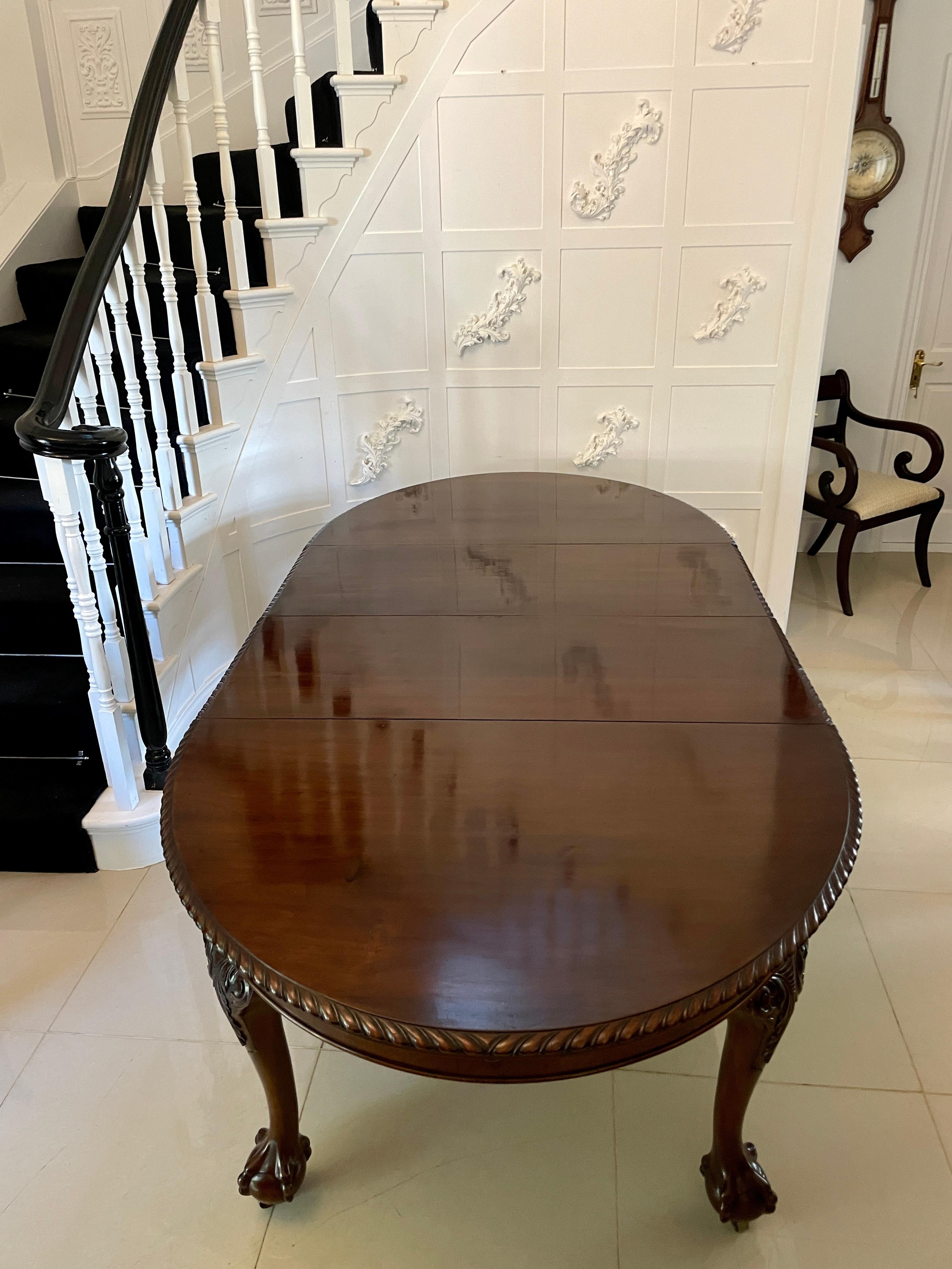 Antique Victorian Quality Carved Mahogany Extending Dining Table 2