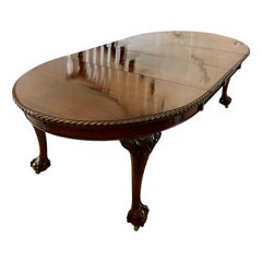 Antique Victorian Quality Carved Mahogany Extending Dining Table