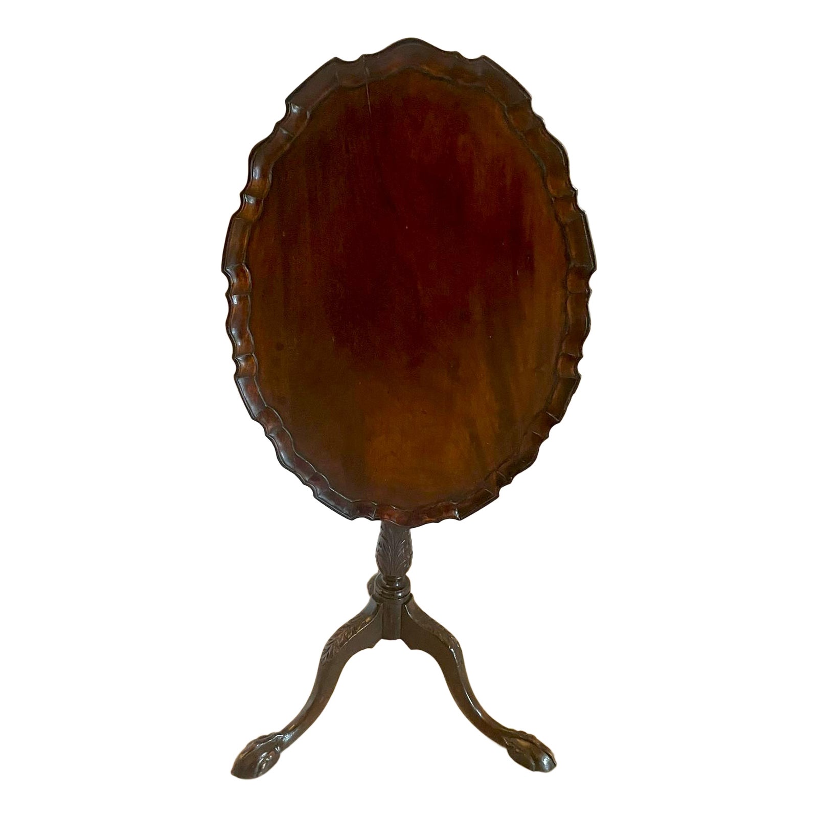 Mesa lámpara antigua de caoba tallada de calidad victoriana