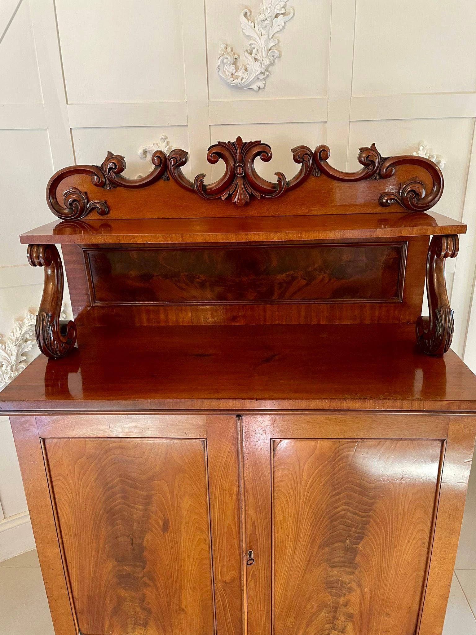 Antique Victorian Quality Carved Mahogany Sideboard  For Sale 1