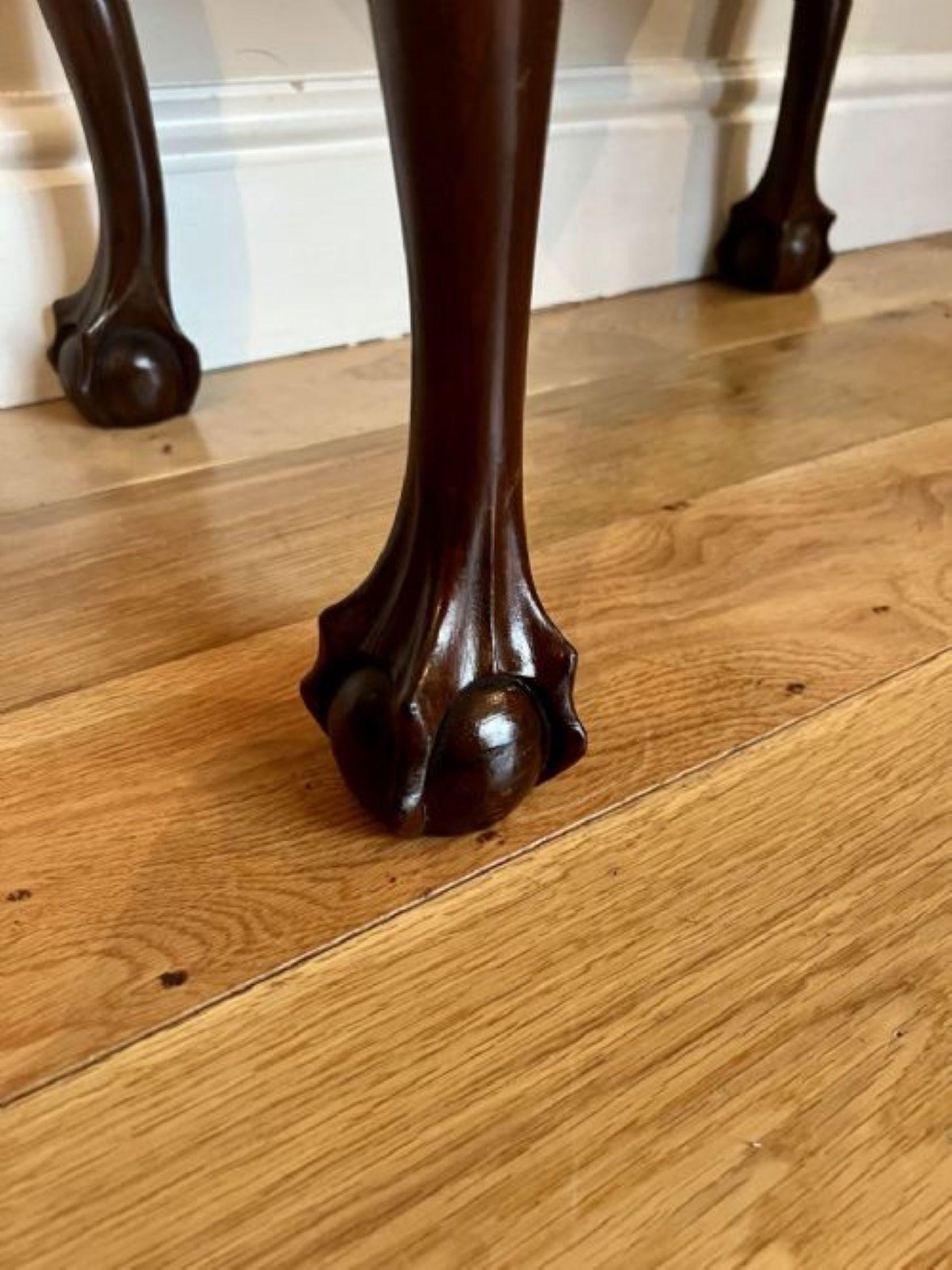 19th Century Antique Victorian quality carved mahogany stool For Sale